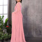 Rajwada Light Pink Georgette Embellished Saree For Women