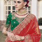 Rajwada Red Satin Embroidered Saree For Women