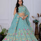 Rajwada Sea Green Georgette Embroidered Semi-Stitched lehenga For Women