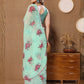 Rajwada Pastel Green Georgette Floral Print Saree For Women