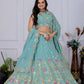 Rajwada Sea Green Georgette Embroidered Semi-Stitched lehenga For Women