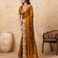 Rajwada Mustard Brown Chiffon Embroidered Saree For Women