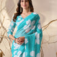 Rajwada Sky Blue Georgette Printed Saree For Women