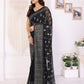 Rajwada Black Georgette Printed Saree For Women