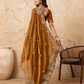 Rajwada Mustard Brown Chiffon Embroidered Saree For Women