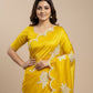 Rajwada Yellow Organza Embroidered And Cutwork Solid Saree For Women