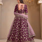 Rajwada Purple Art Silk Embroidered Semi-Stitched lehenga For Women