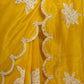 Rajwada Yellow Organza Embroidered And Cutwork Solid Saree For Women