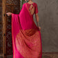 Rajwada Pink Silk Blend Printed Elegant Saree For Women