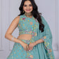 Rajwada Sea Green Georgette Embroidered Semi-Stitched lehenga For Women