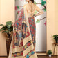 Rajwada Maroon Cotton Linen Woven Printed Saree For Women