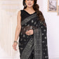 Rajwada Black Georgette Printed Saree For Women