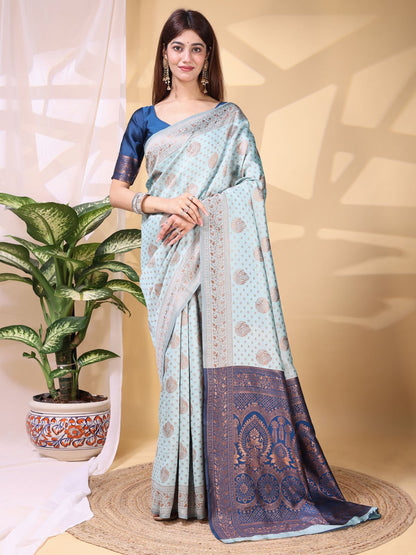Rajwada Multicolor Silk Blend Woven Saree For Women