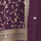 Rajwada Purple Silk Blend Embroidered Semi-Stitched Kurta Set For Women