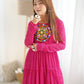 Rajwada Pink Georgette Embroidered Stitched Gown For Women