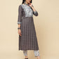 Rajwada Black Cotton Blend Printed Stitched Kurta Set For Women