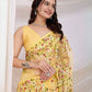 Rajwada Yellow Net Embroidered Elegant Saree For Women