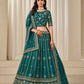 Rajwada Teal Art Silk Embroidered Semi-Stitched lehenga For Women