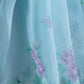 Rajwada Light Blue Organza Printed Saree With Unstitched Blouse For Women