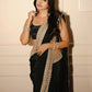 Rajwada Black Silk Blend Embellished Bordered Saree For Women