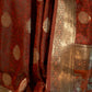 Rajwada Brown Silk Blend Woven Saree With Unstitched Blouse for Women