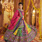 Rajwada Multicolor Cotton Blend Embroidered Semi-Stitched lehenga For Women
