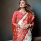 Rajwada White Silk Blend Woven Saree For Women
