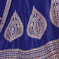 Rajwada Dark Blue Silk Blend Embroidered Semi-Stitched Lehenga For Women