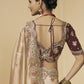 Rajwada Beige Tissue Embellished Saree For Women