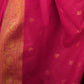 Rajwada Pink Silk Blend Woven Saree With Unstitched Blouse For Women