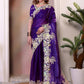 Rajwada Royal Blue Jimmy Choo Embellished Saree For Women