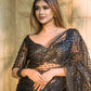 Rajwada Women Designer Black Sequins Saree With Unstitched Blouse