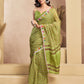 Rajwada Olive Cotton Linen Zari Work Saree For Women