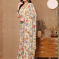 Rajwada Off White Georgette Floral Print Saree For Women