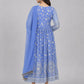 Blue Georgette Embellished Kurta Set