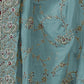 Rajwada Sea Green Georgette Embellished Elegant Saree For Women