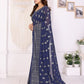 Rajwada Dark Blue Georgette Printed Saree For Women