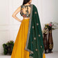 Rajwada Yellow Georgette Embroidered Semi-Stitched lehenga For Women