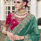 Rajwada Green Satin Embroidered Saree For Women