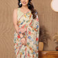 Rajwada Off White Georgette Floral Print Saree For Women