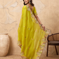 Rajwada Yellow Chiffon Embroidered Saree For Women