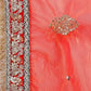 Rajwada Red Organza Embellished Solid Saree For Women