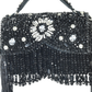 Rajwada Black Suede Embellished Clutch For Women