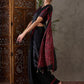 Rajwada Black Silk Blend Printed Elegant Saree For Women