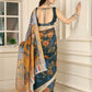Rajwada Dark Green Cotton Linen Woven Printed Saree For Women