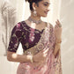 Rajwada Pink Net Embroidered Elegant Saree For Women