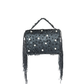 Rajwada Black Suede Embellished Clutch For Women