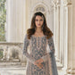 Rajwada Pastel Blue Silk Blend Embroidered Semi Stitched Kurta Set For Women