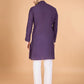 Rajwada Purple Viscose Silk Sequins Stitched Kurta For Men