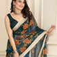Rajwada Dark Green Cotton Linen Woven Printed Saree For Women